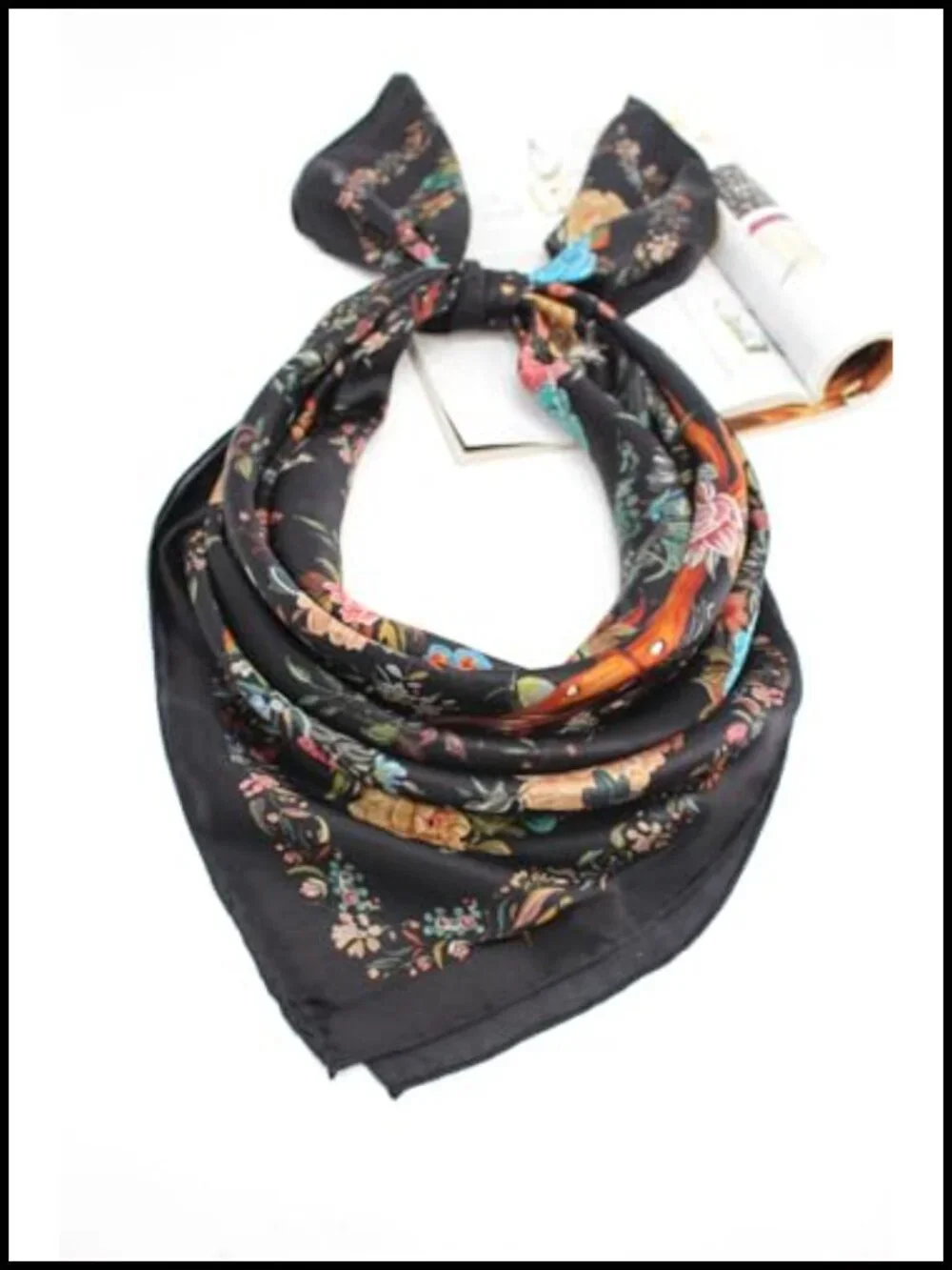 100% Silk Large Square Scarf Shawl Hair Wrap 43 Inch